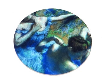 Faux Tin Degas Pendant Charm Handmade 1" 25mm MM8-1