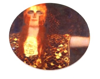 Faux Tin Klimt Pendant Charm Handmade 1" 25mm MM8-1
