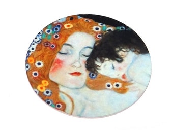 Faux Tin Klimt Pendant Charm Handmade 1" 25mm MM8-1