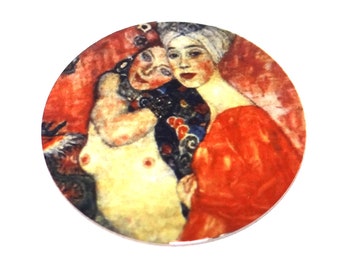 Faux Tin Klimt Pendant Charm Handmade 1" 25mm MM8-1