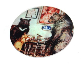 Faux Tin Goldilocks Pendant Handmade Faux Tin 1" 25mm MM8-2