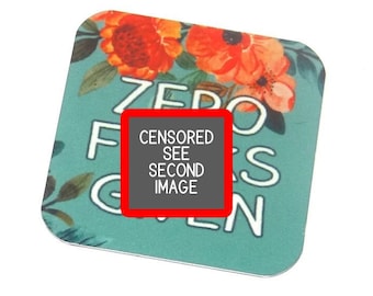 Metal Faux Tin Cuss Word Sweary Adult Quote Charm Pendant Handmade 25mm 1" Square MM4-4