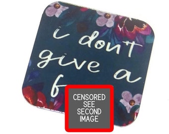 Metal Faux Tin Cuss Word Sweary Adult Quote Charm Pendant Handmade 25mm 1" Square MM4-4