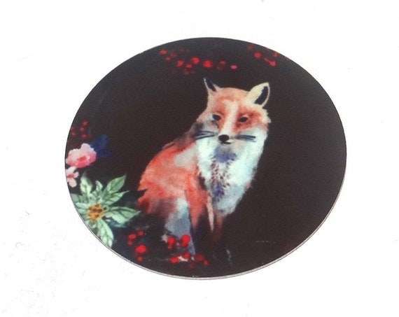 Metal Fox Charm Pendant Handmade Animal Wildlife 1" 25mm MC6-4