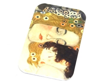 Klimt Mother Child Pendant Handmade Faux Tin 32mm 1.25" MSR5-1