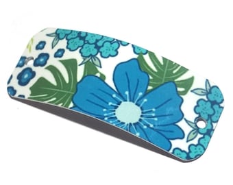 Faux Tin Bracelet Bar Cuff Handmade Flowers Floral Metal 40mm 1.6" MM3-3