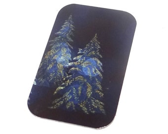 Faux Tin Fir Trees Pendant Handmade 32mm 1.25" MSR5-1