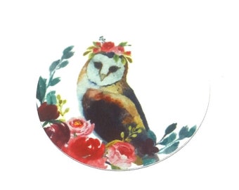 Faux Tin Owl Charm Pendant Handmade 1" 25mm MM6-3