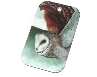 Metal Owl Flight Pendant Handmade 32mm 1.25" MM5-3