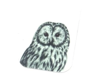 Faux Tin Owl Pendant Handmade 32mm 1.25" MM5-3