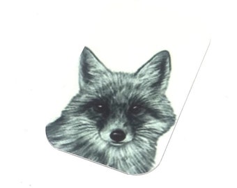 Faux Tin Fox Pendant Handmade 32mm 1.25" MSR5-2