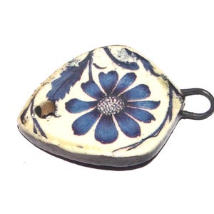 Ceramic Floral Bracelet Bar Cuff Connector Porcelain 28mm PP9-1