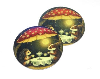 Faux Tin Forest Tea Party Charms Handmade 25mm 1" MM8-3
