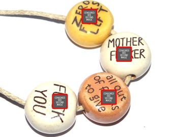Porcelain Quote Bead Set Porcelain Handmade 15mm 0.6" BB3-1