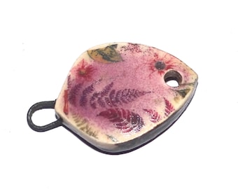 Ceramic Floral Bracelet Bar Cuff Connector Porcelain 28mm PP9-1