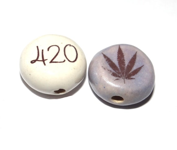 Ceramic 420 Adult Quote Bead Set Beads Handmade Porcelain Pottery 15mm 0.6" CB9-1