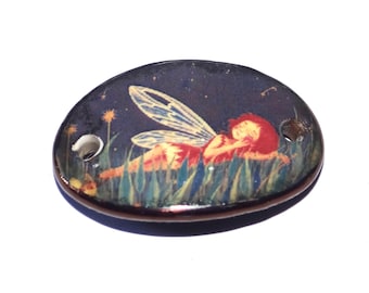 Ceramic Fairy Bracelet Bar Cuff Porcelain 25mm PP4-4