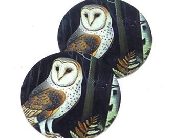 Faux Tin Owl Charms Handmade 25mm 1" MM4-2