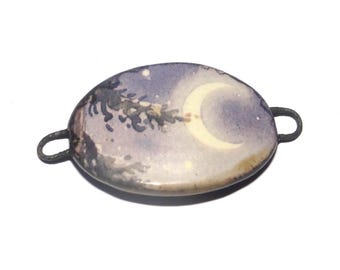 Ceramic Moon Bracelet Bar Cuff Porcelain 35mm CC6-4