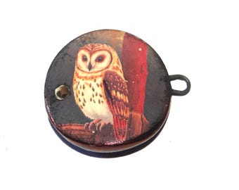 Ceramic Owl Bracelet Bar Cuff Porcelain 28mm PP4-4