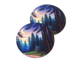 Faux Tin Forest Dusk Charms Handmade 25mm 1" MM8-3