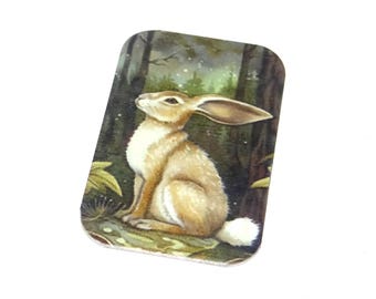 Faux Tin Rabbit Pendant Handmade 33mm 1.25" MM5-3