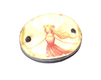 Ceramic Fairy Bracelet Bar Cuff Porcelain 27mm CC5-3