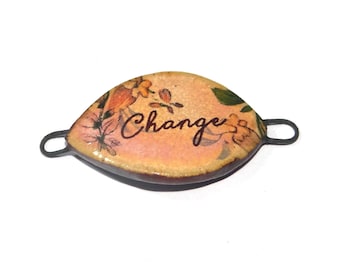 Ceramic Quote Bracelet Bar Cuff Porcelain 40mm CC2-2