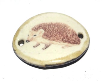 Ceramic Hedgehog Bracelet Bar Cuff Porcelain 30mm CC4-2