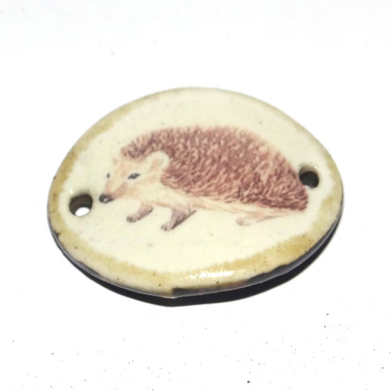 Ceramic Hedgehog Bracelet Bar Cuff Porcelain 30mm CC4-2