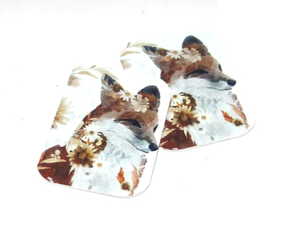 Metal Faux Tin Fox Charms Handmade 25mm 1" MM10-2