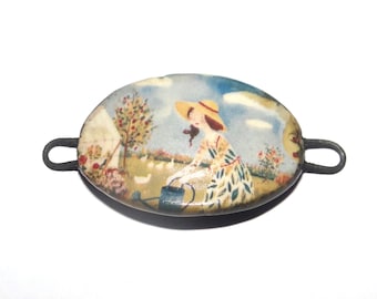 Ceramic Gardening Bracelet Bar Cuff Porcelain 30mm CC5-3