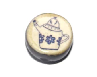 Ceramic Kettle Focal Bead Handmade Pottery Beads 16mm PP3-1