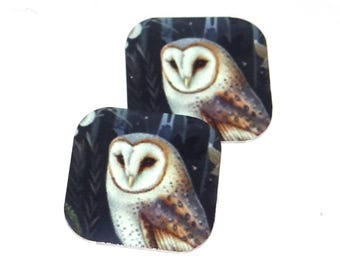 Faux Tin Owl Charms Handmade 16mm MM9-3