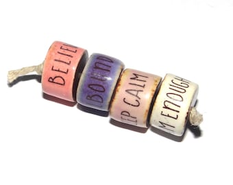 Porcelain Quote Bead Set Porcelain Handmade 12x8mm  CC10-2