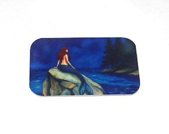 Faux Tin Mermaid Pendant Handmade 32mm 1.25" MM5-2