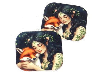 Faux Tin Fox Charms Handmade 16mm MM10-2