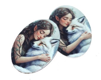 Faux Tin Wolf Charms Handmade 25mm 1" MM8-4