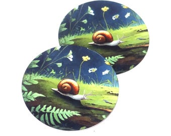 Faux Tin Snail Charms Handmade 25mm 1" MM8-4