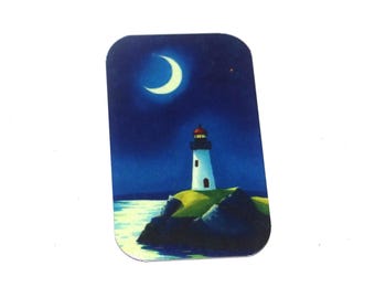 Faux Tin Lighthouse Pendant Handmade 32mm 1.25" MM5-2
