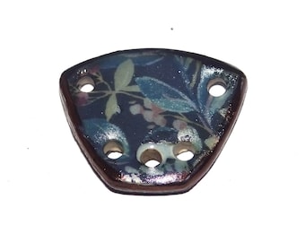 Ceramic Floral Charm Connector Pendant Handmade Focal Porcelain 20mm PP9-4