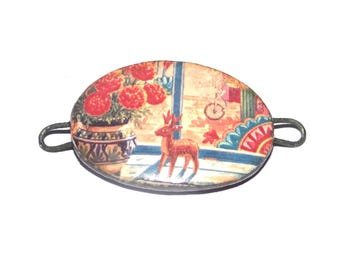 Ceramic Fridas Window Bracelet Bar Cuff Porcelain 35mm CC6-4