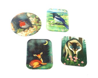 Faux Tin Metal Charms Mix Handmade 25mm MM9-4