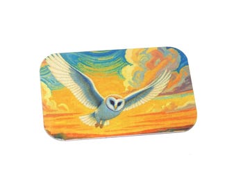 Faux Tin Owl Pendant Handmade 32mm 1.25" MM5-2