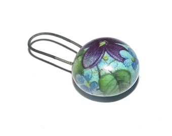 Ceramic Flower Pendant Handmade Focal Porcelain 30mm PP1-1