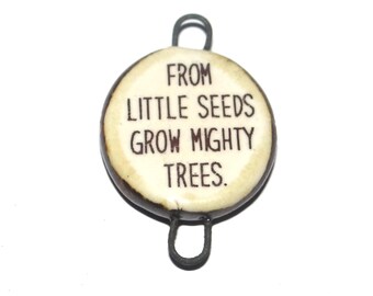 Ceramic Quote Connector Pendant Porcelain Handmade 30mm CC9-2