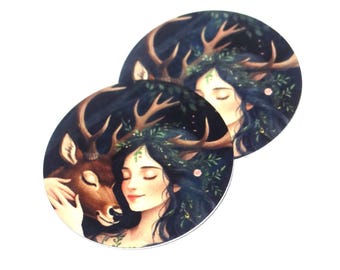 Faux Tin Deer Charms Handmade 25mm 1" MM10-2