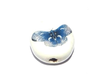 Ceramic Moth Focal Bead Handmade Pottery Beads 18-20mm PP7-1