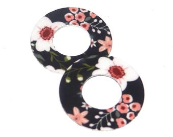 Faux Tin Flower Washer Charms Handmade 20mm MM8-3