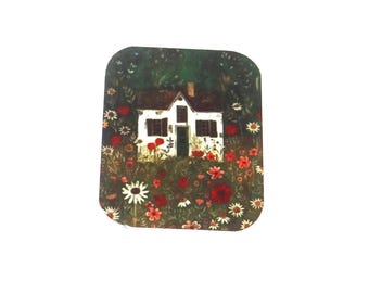 Faux Tin House Pendant Handmade 25mm MM7-3